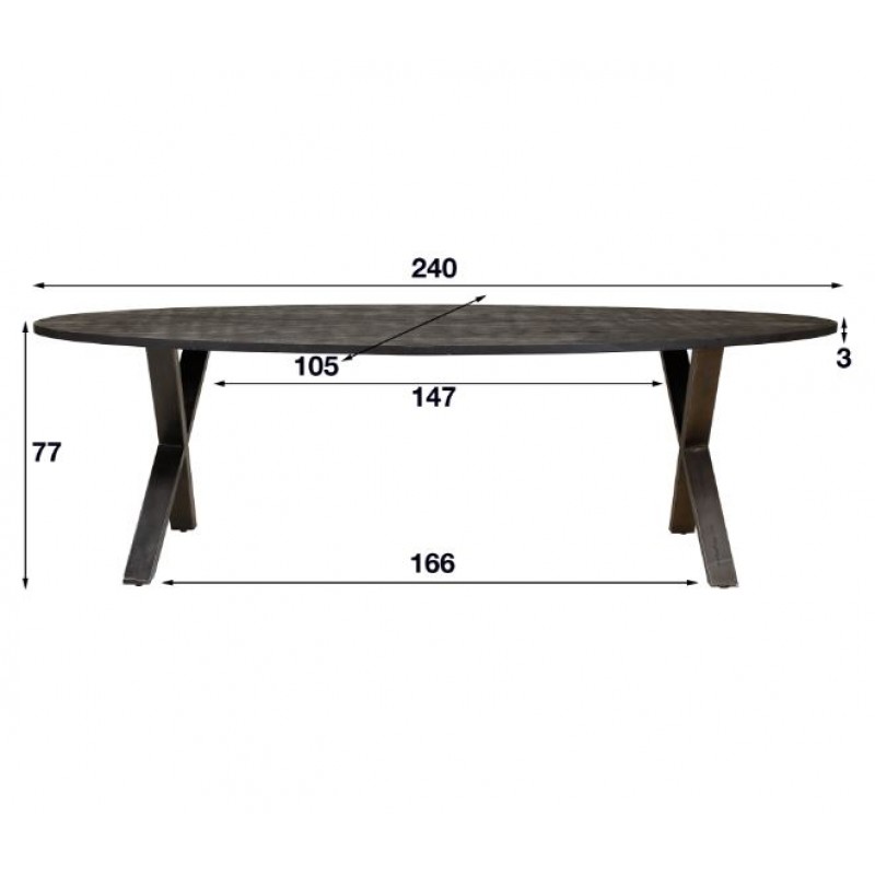 ZI Yucon Dining Table 240cm Black